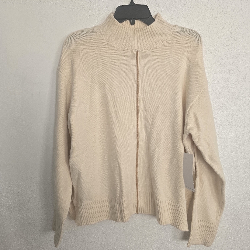 NWT French Connection Mock Neck Sweater In Cream Size Medium